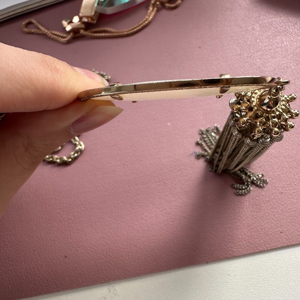 NWOT Kendra Scott Rayne Mother of Pearl Gold Tassel Pendant Necklace - Picture 11 of 16